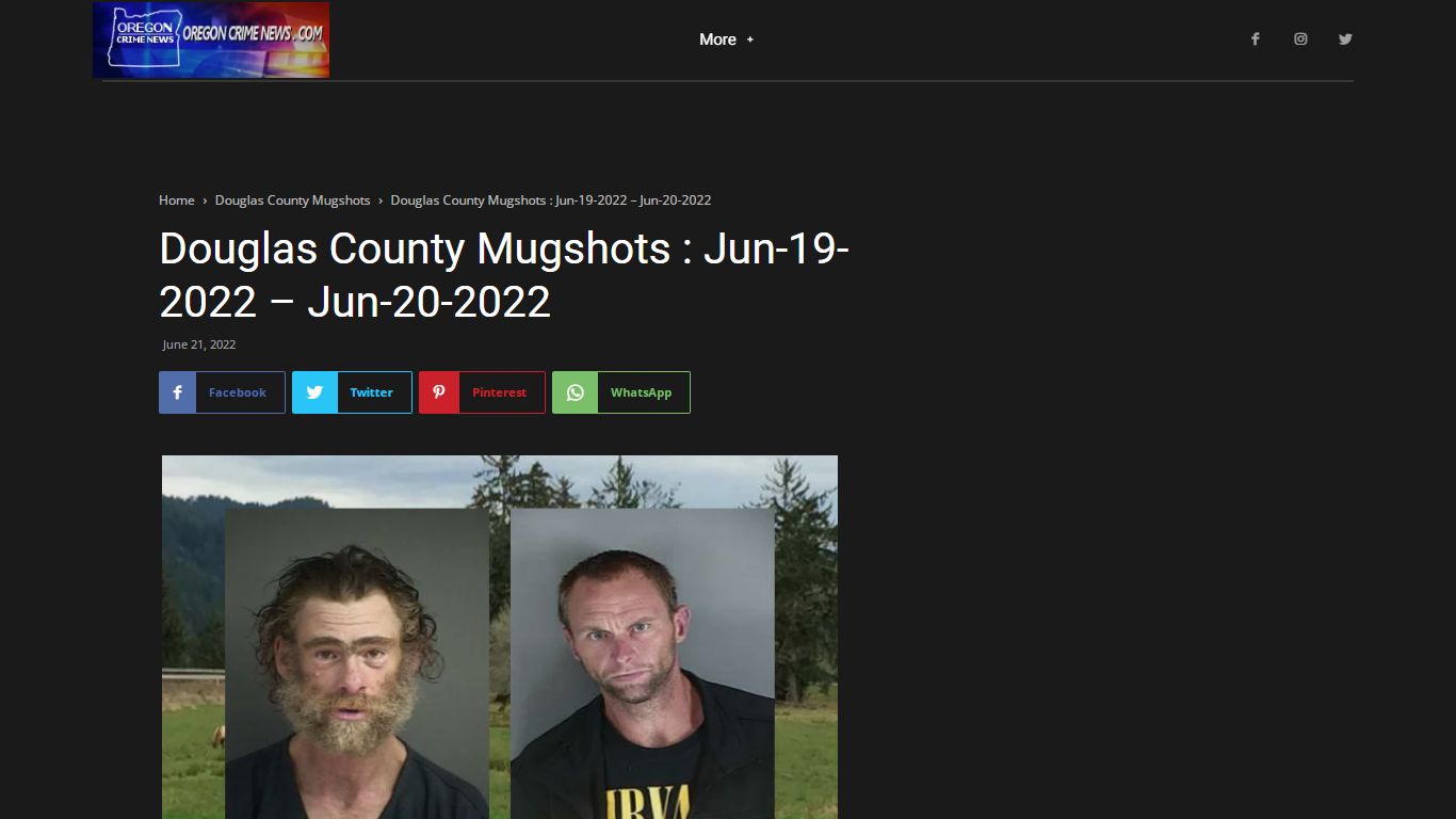 Douglas County Mugshots : Jun-19-2022 - Oregon Crime News